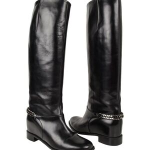 100% Authentic Christian Louboutin Black Cate Knee High Boots